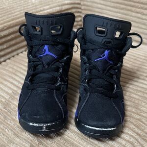 Free with $20 purchase Jordan’s Kids Black and Purple Sneakers 11C